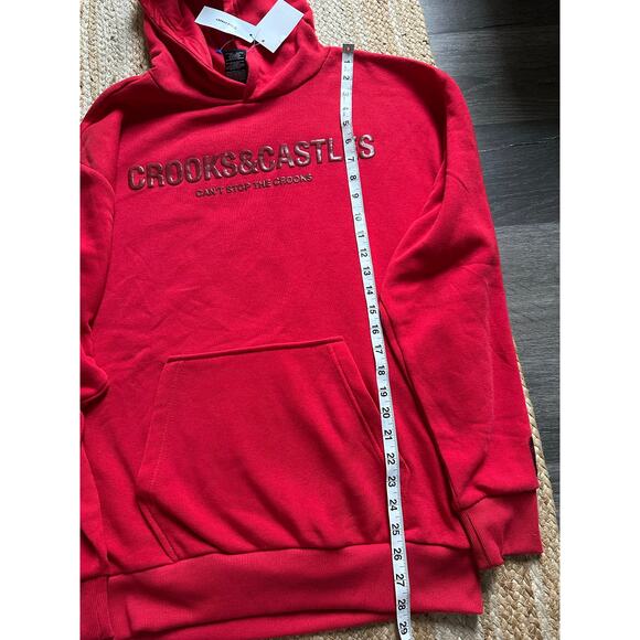 CROOKS & CASTLES Men's Can't Stop The Crooks Hoodie Size M In Red - Picture 2 of 11